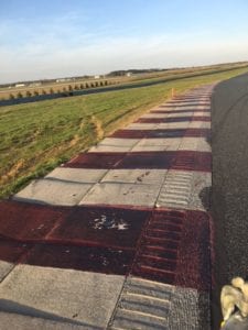 Race track markings before Advanced Pavement Marking