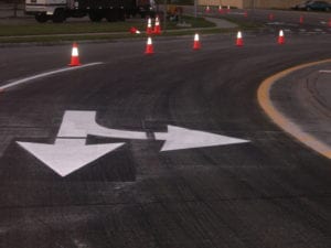 Roundabout markings by Advanced Pavement Marking