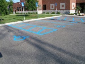 ADA parking lot painting by Advanced Pavement Marking