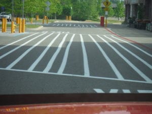 Parking lot striper crosswalk FAIL