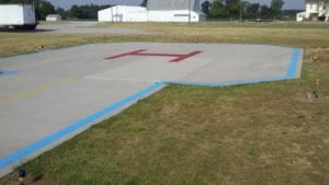 Helicopter landing pad by Advanced Pavement Marking