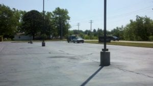 Advanced Pavement Marking prepping parking lot